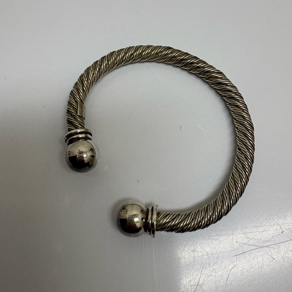Mexican Handcrafted Silver Twisted Cable Cuff Bracelet